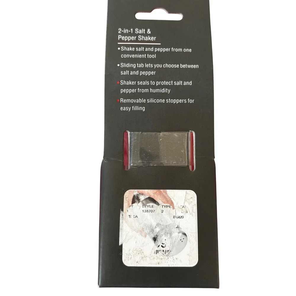 OXO SoftWorks 2-in-1 Salt & Pepper Shaker Silver Stainless Steel New